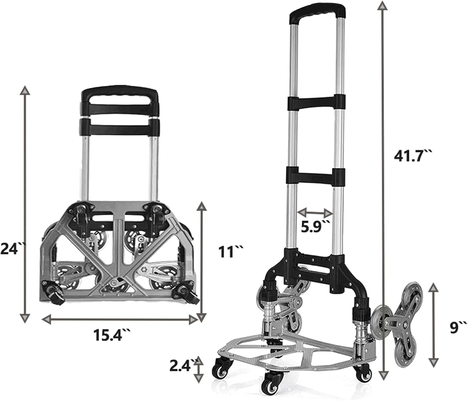 Stair Climbing Hand Truck Heavy-Duty Shopping Cart，Heavy-Duty Hand Truck Portable Folding Cart for Moving with Universal Wheels and with Removable Waterproof Canvas Bag.