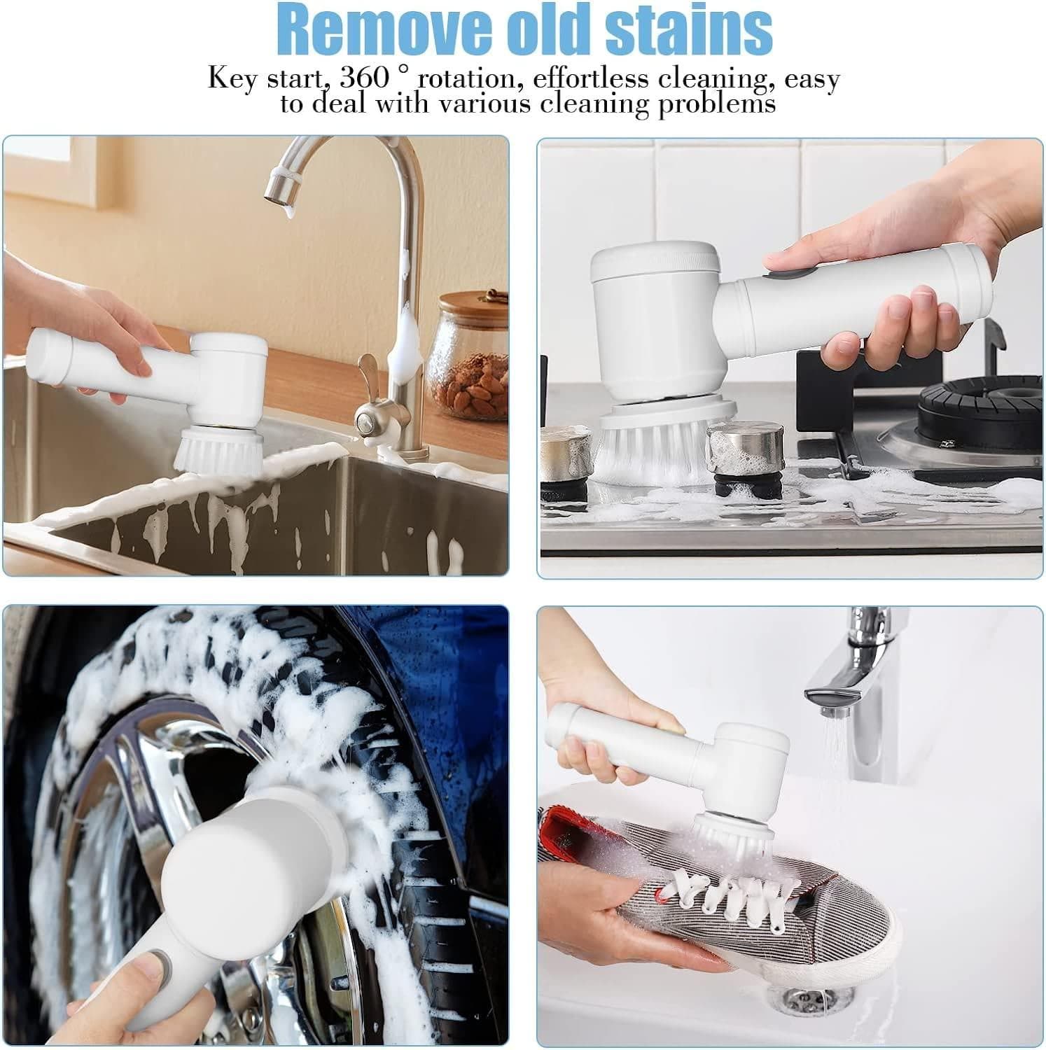 🧽 50% Korting – 5-in-1 Handheld Schoonmaakborstel | Voor Keuken, Badkamer & Meer – Alles in Eén