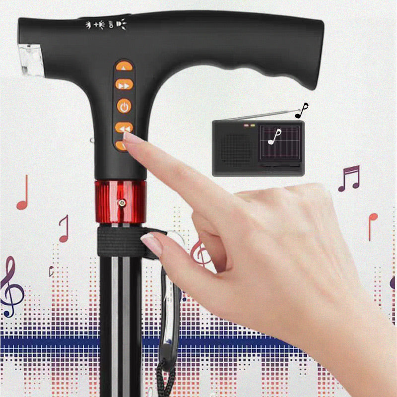 Intelligent promenadkäpp för äldre med LED-ljus