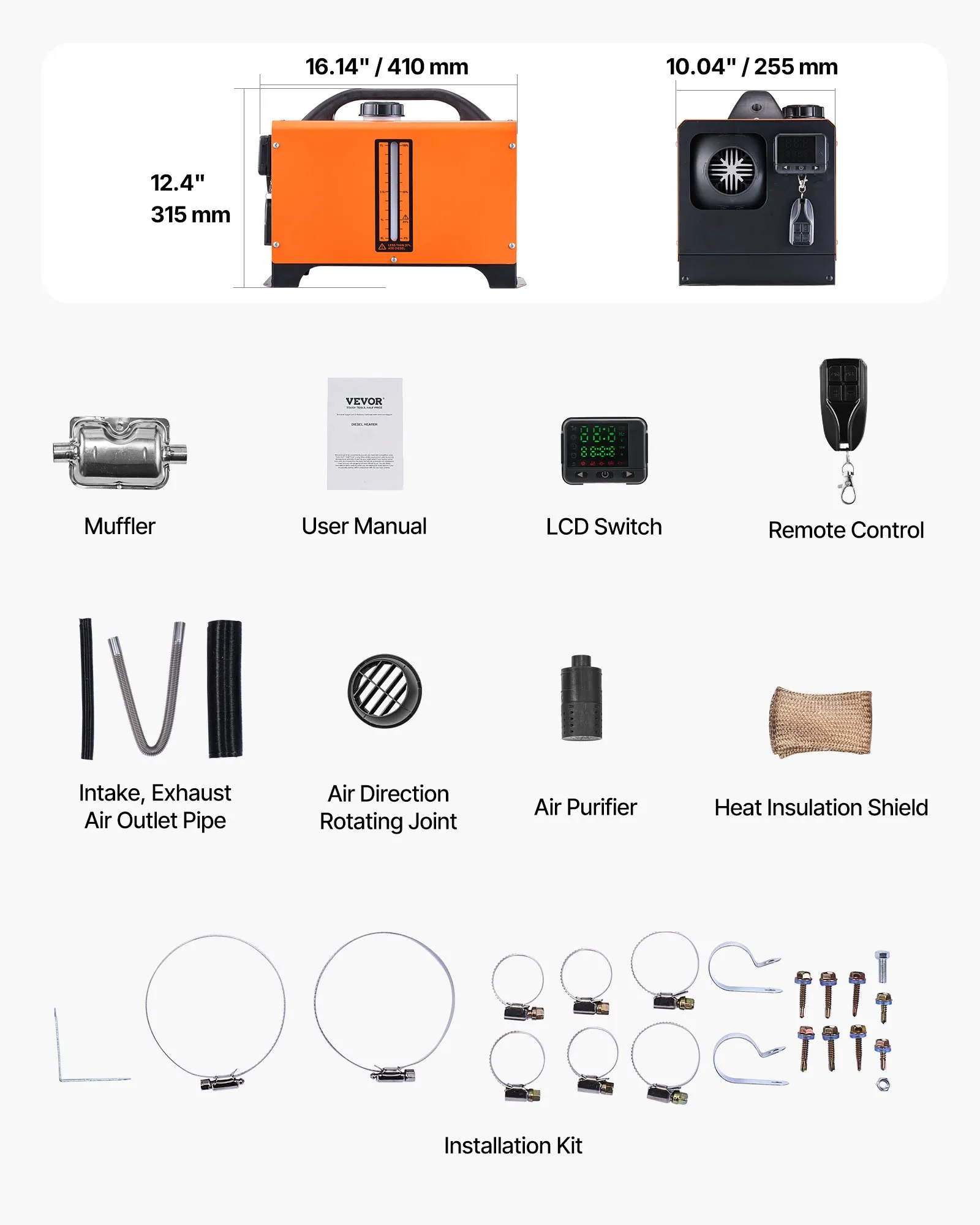 Bärbar 8 kW dieselvärmare, allt-i-ett-enhet🔥, lämplig för användning i fordon och inomhus🔥