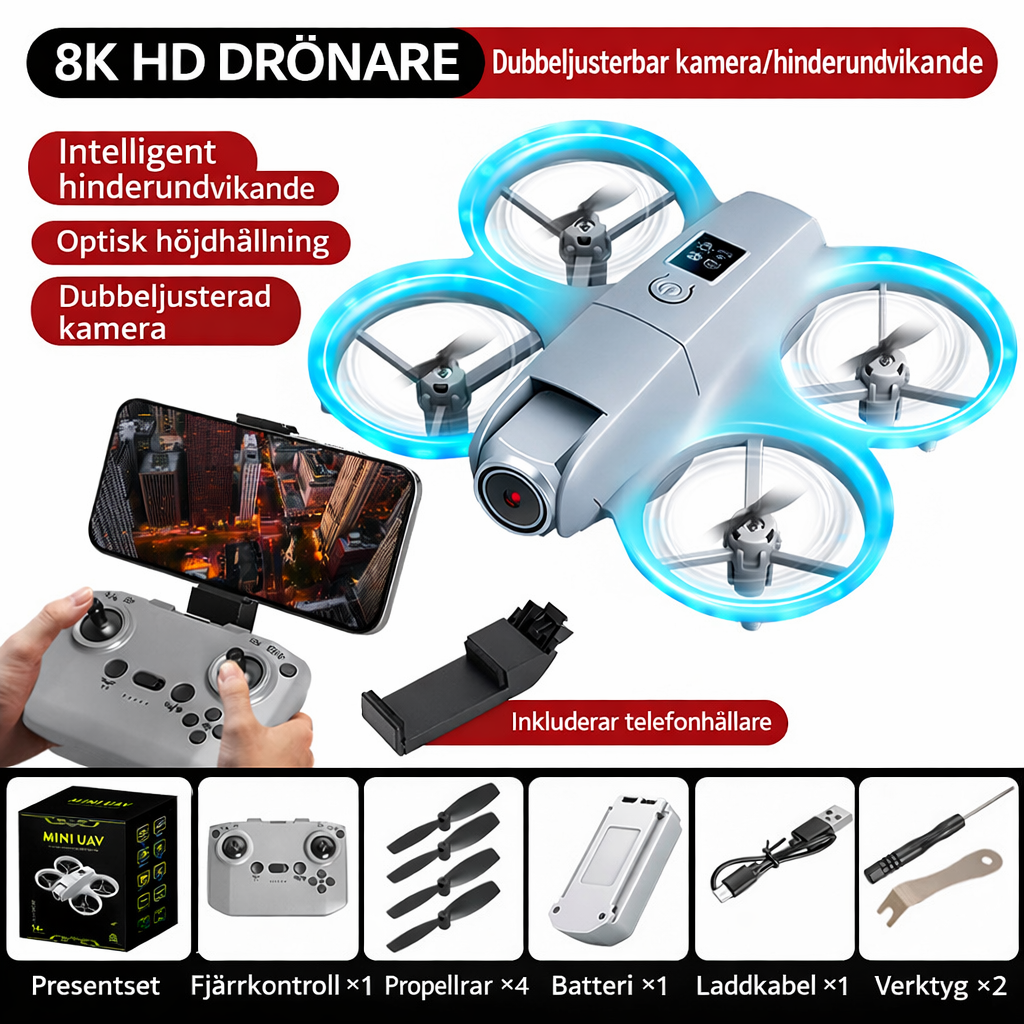 MINI NEO Drönare Quadcopter för pojkar, HD-modellflygplan, fjärrstyrd leksak, present