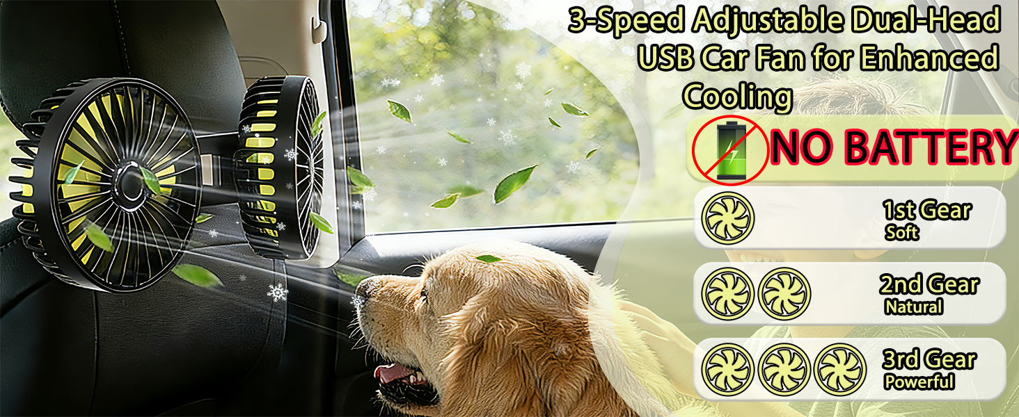 dual fan for car backseat