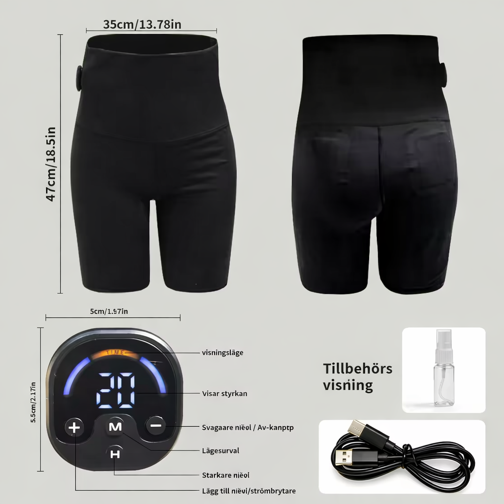 EMS Toning Shorts 6 Modes 30 Levels Yoga Pants Butt Lifter Pelvic Floor Trainer for Slimming Thighs & Hips Massage Body Shaping