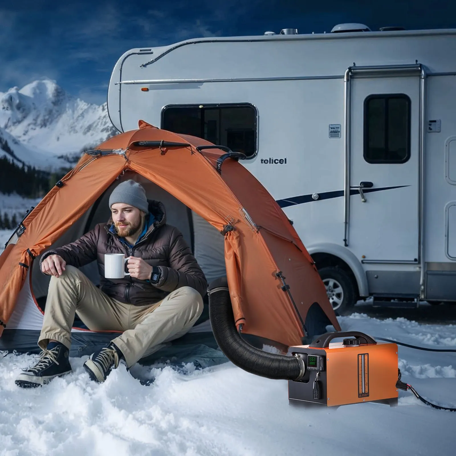 Bärbar 8 kW dieselvärmare, allt-i-ett-enhet🔥, lämplig för användning i fordon och inomhus🔥