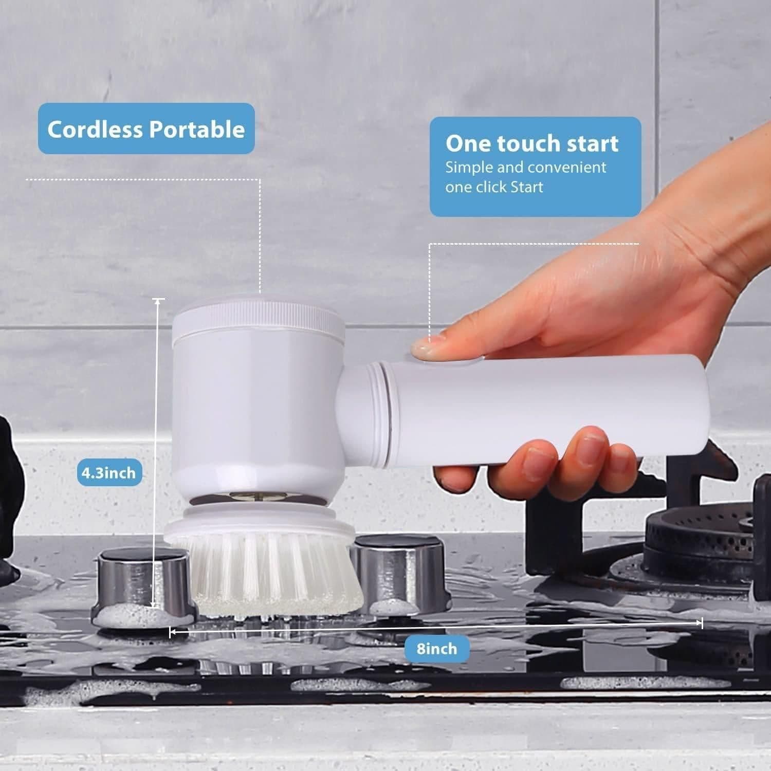 🧽 50% Korting – 5-in-1 Handheld Schoonmaakborstel | Voor Keuken, Badkamer & Meer – Alles in Eén