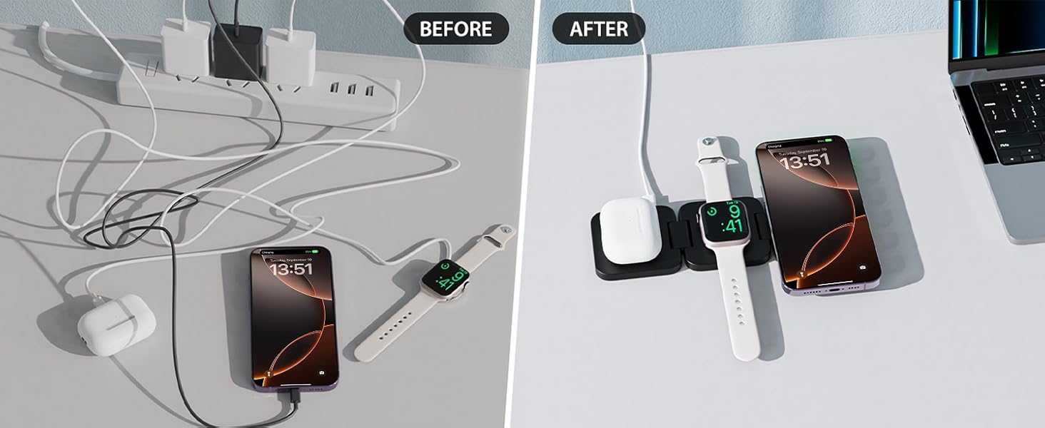 ku xiu 3 in 1 apple watch charger stand say goobye to mass desktop