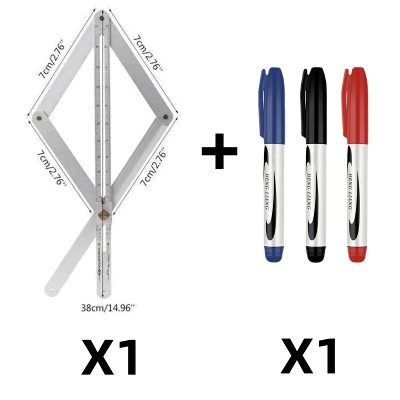 🔥 50% Korting! Multifunctionele Diagonale Liniaal – Precisie voor Houtbewerking