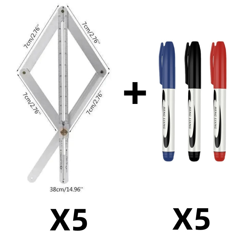 🔥 50% Korting! Multifunctionele Diagonale Liniaal – Precisie voor Houtbewerking