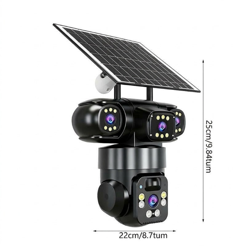 📢📢 55 % RABATT!!! ⏰ Utomhus-Wi-Fi-övervakningskamera 6K 9 MP | 10x zoom, 3 objektiv, 360° PTZ | Vattentät enligt IP66, färgseende i mörker, tvåvägskommunikation, rörelsespårning