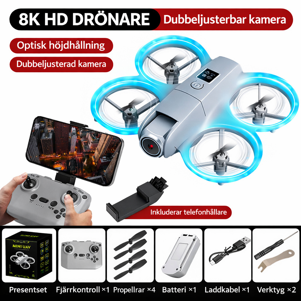 MINI NEO Drönare Quadcopter för pojkar, HD-modellflygplan, fjärrstyrd leksak, present