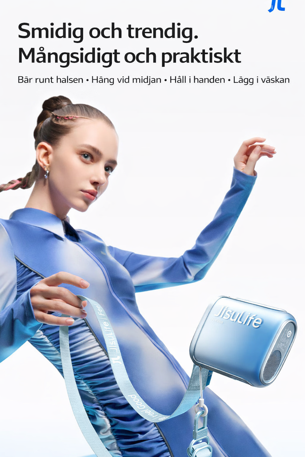 Ultrasnabb energibesparande liten fläkt med hängande hals, USB-laddning, mini bärbar, bärbar liten bladlös turbin