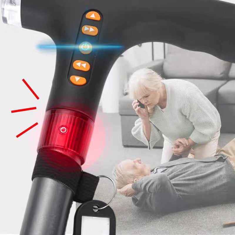 Intelligent promenadkäpp för äldre med LED-ljus