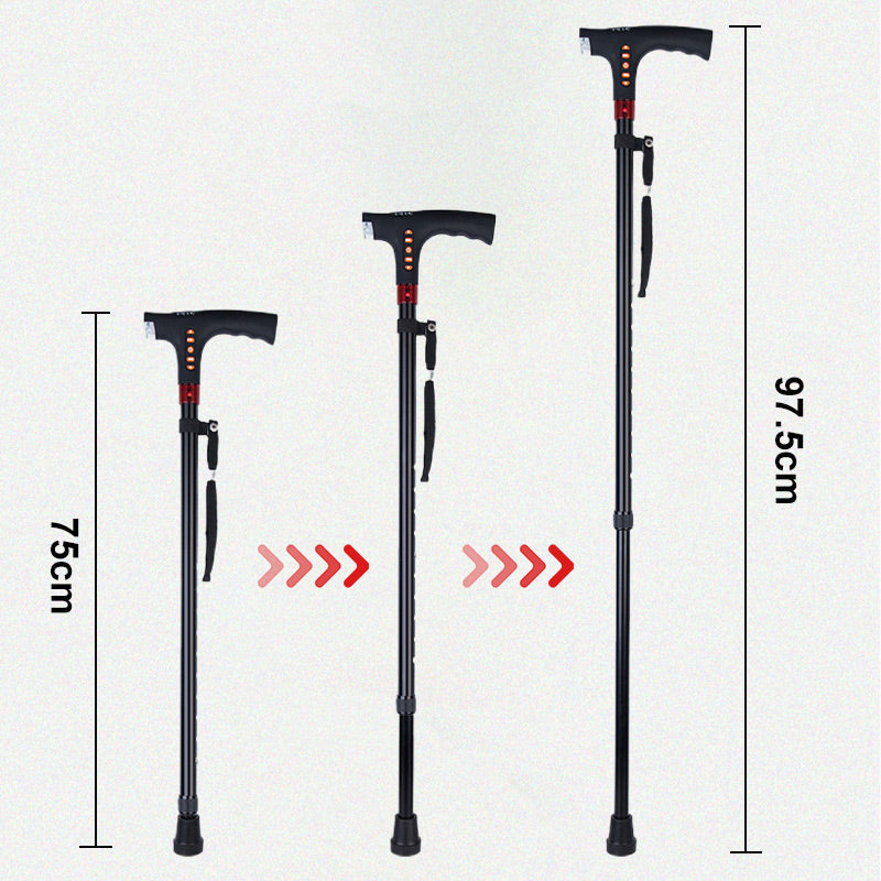 Intelligent promenadkäpp för äldre med LED-ljus