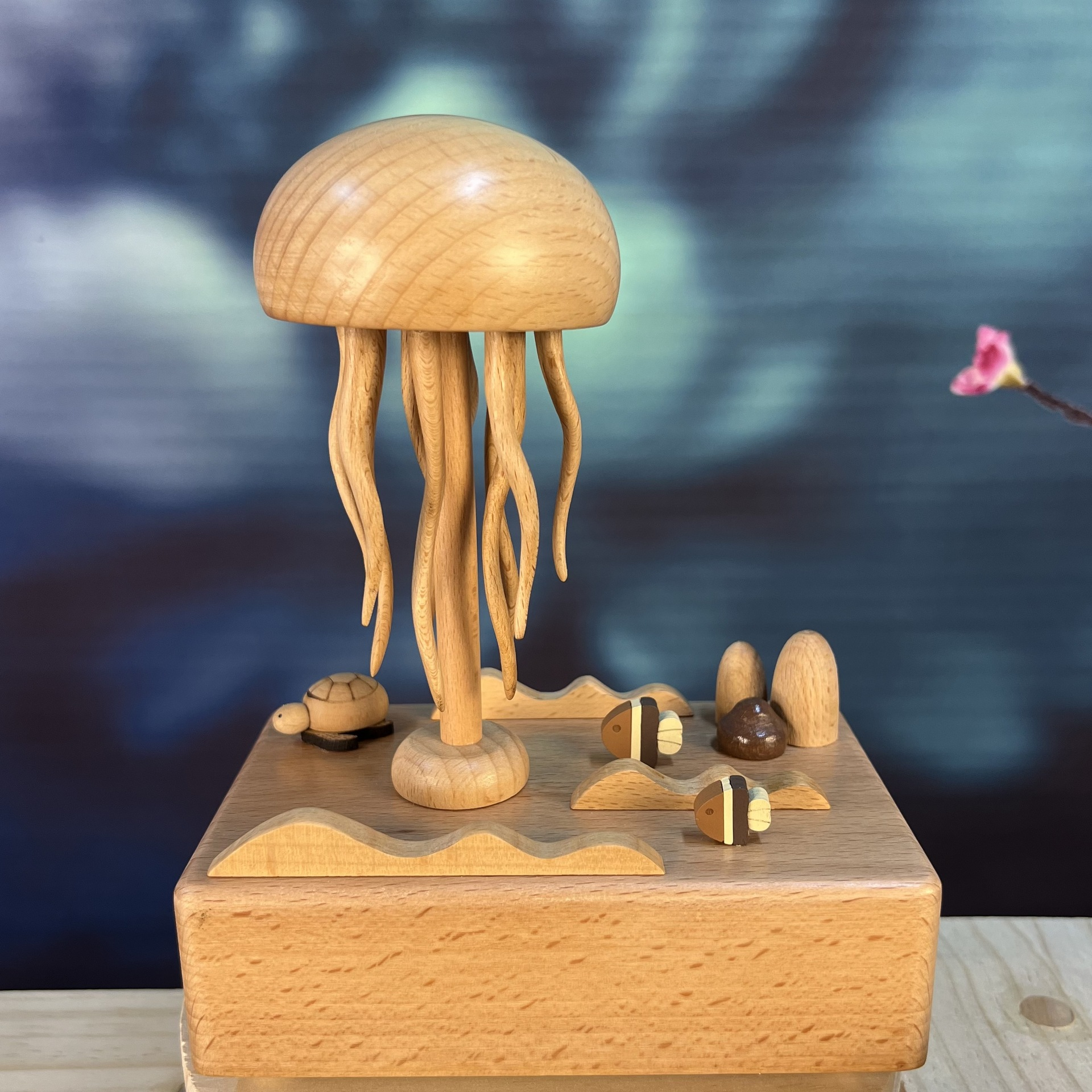 Handcrafted Wooden Jellyfish Automaton V2