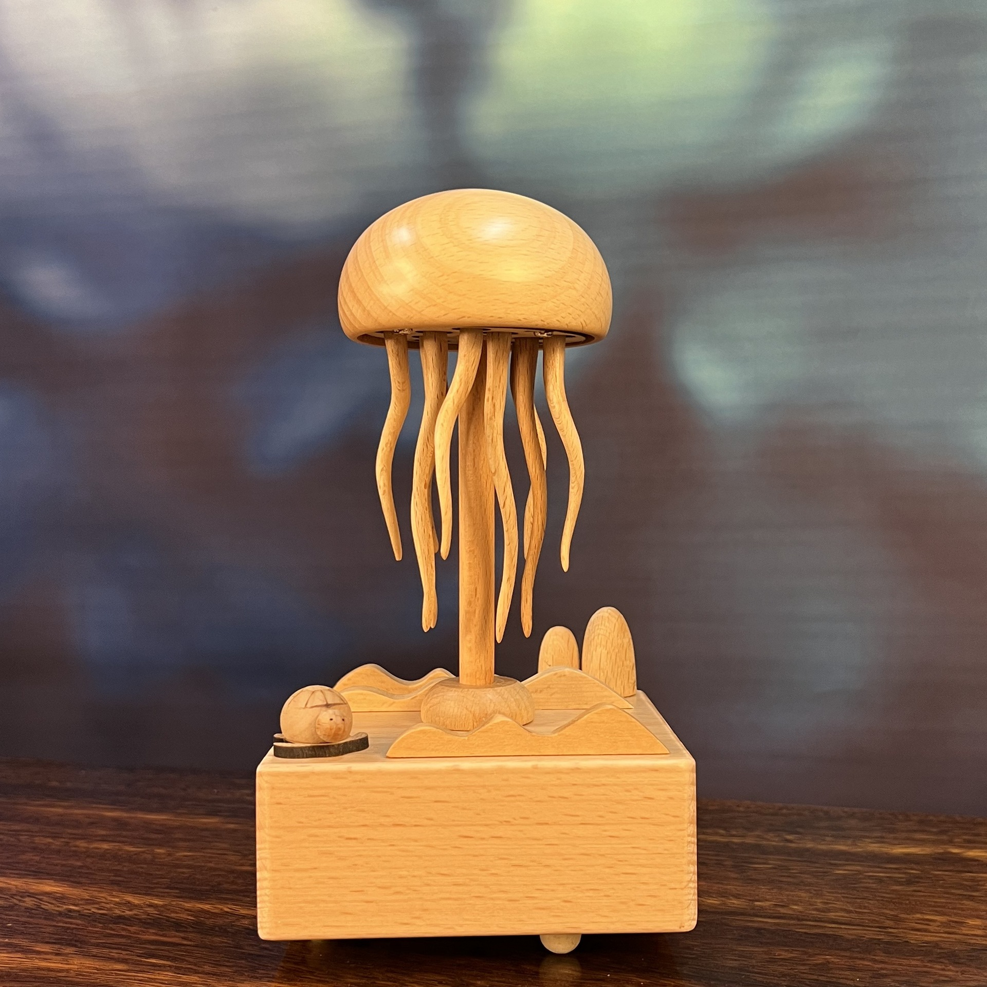 Handcrafted Wooden Jellyfish Automaton V2