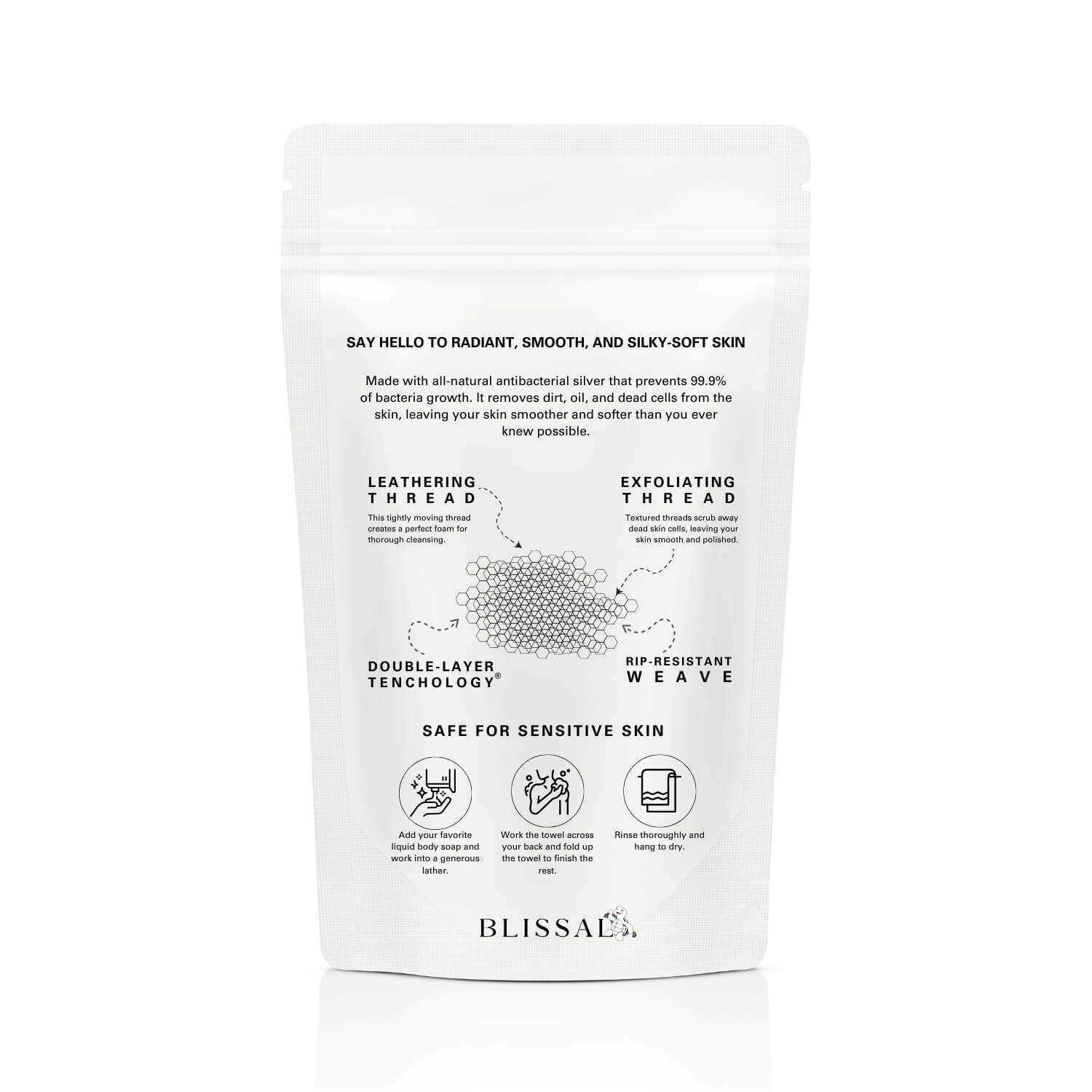 Blissal Exfoliating Antibacterial Shower Towel