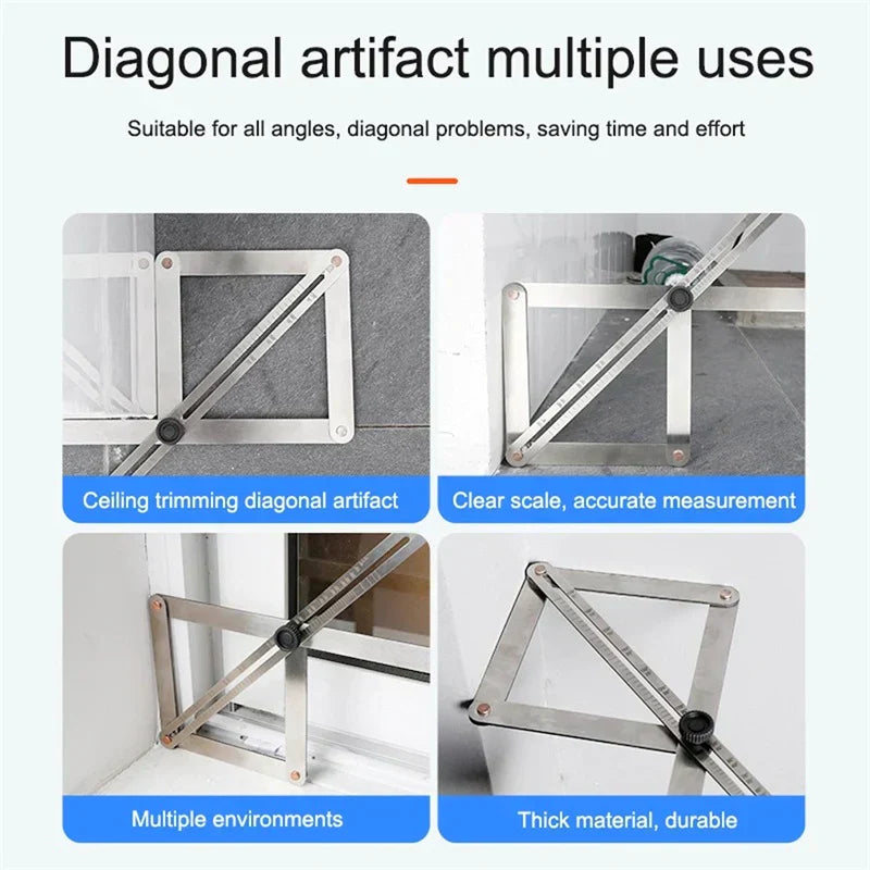 🔥 50% Korting! Multifunctionele Diagonale Liniaal – Precisie voor Houtbewerking
