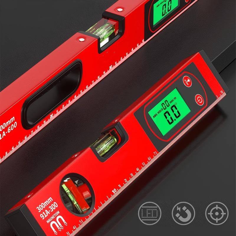 📏 Multifunktionellt magnetiskt vattenpass med LCD-display – Hög precision för byggnation och DIY ⚡