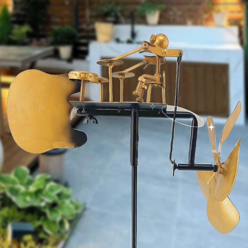 🔥Wind Meets Rhythm🥁Handmade Metal Rock Band Windmill🎁