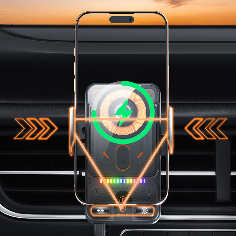 Smart 2-i-1-telefonhållare för bilen med vridfunktion och trådlös laddare