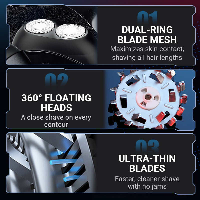 💖 New Year Special Offer🎉  Portable Multifunctional Electric Shaver (UFO Design) – Efficient Double Ring Blades, 360° Floating Heads & IPX4 Waterproof (Perfect for Travel & Sensitive Skin!)