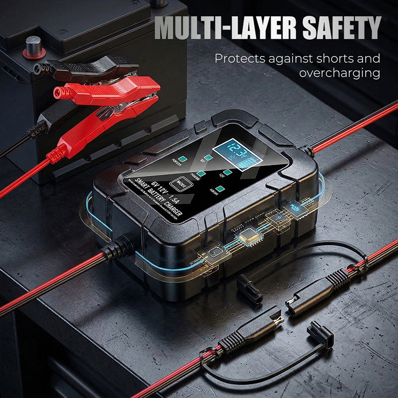 Automatische Acculader 1.5A 6V 12V