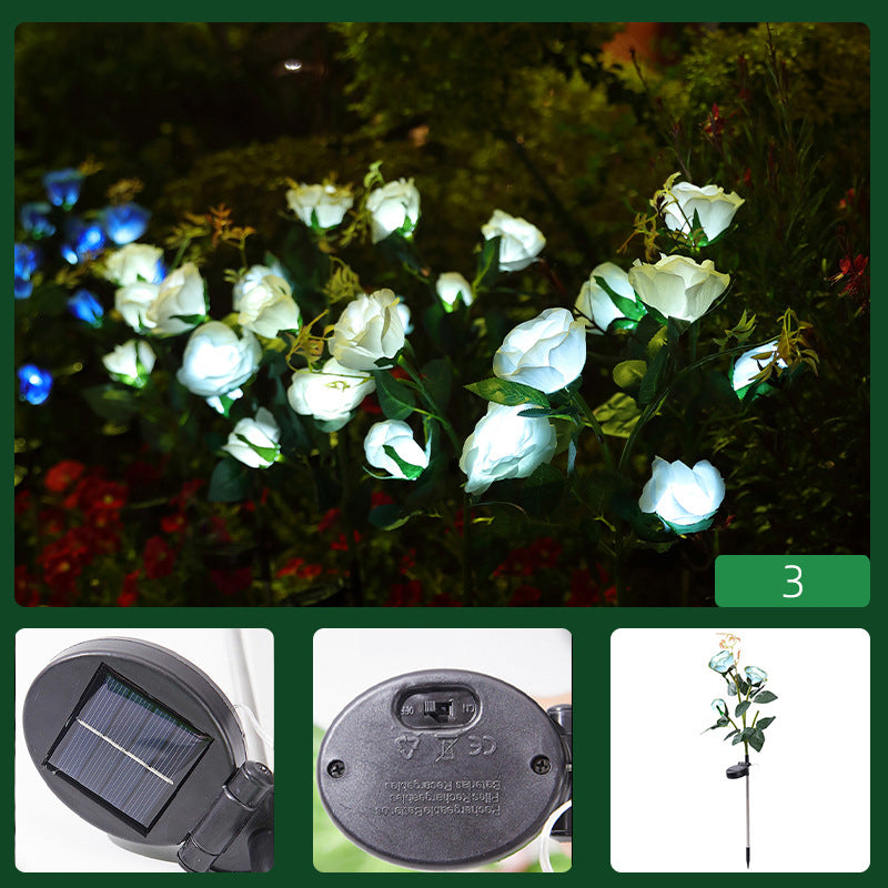 🌹🌞 50% RABATT! Rosformad Solcellslampa för Trädgård