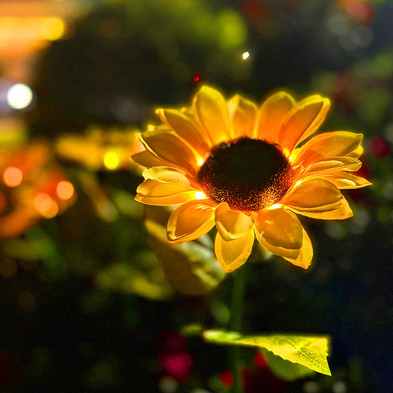 Luz solar de jardim à prova de água em forma de girassol