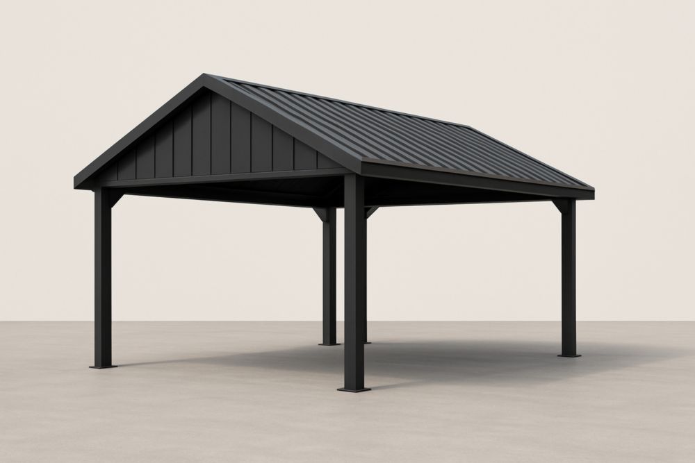 Abri de Voiture Extérieur Aluminium Gris