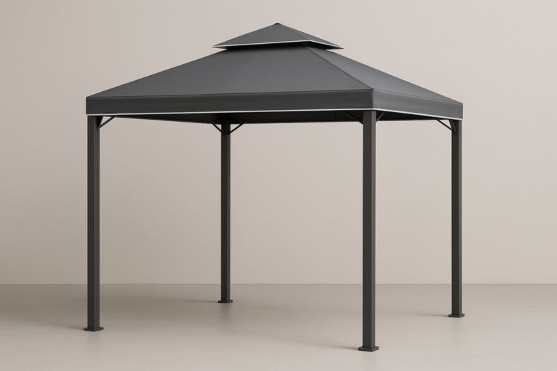 Tonnelle de jardin en aluminium avec couverture en polyester gris 300x300x270 cm