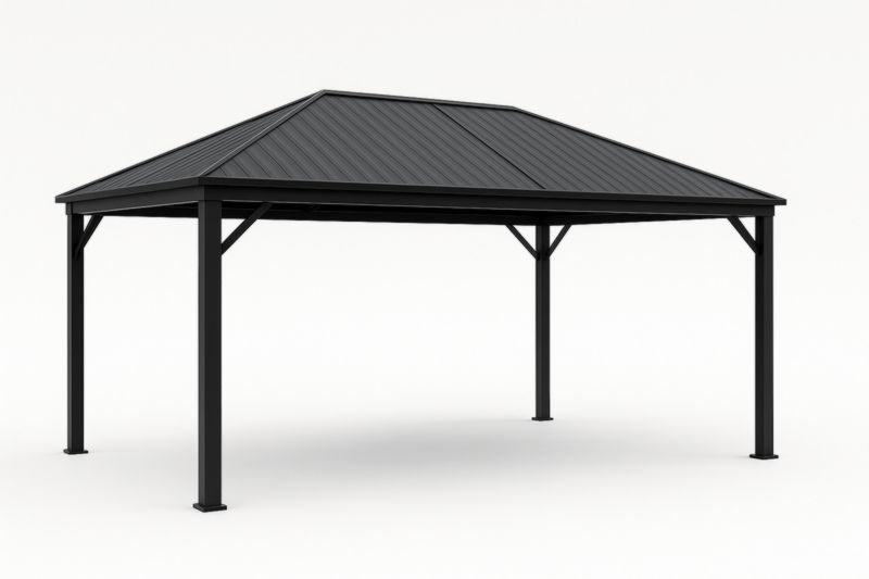 Pavillon en aluminium avec toit en acier noir 300x400x250cm