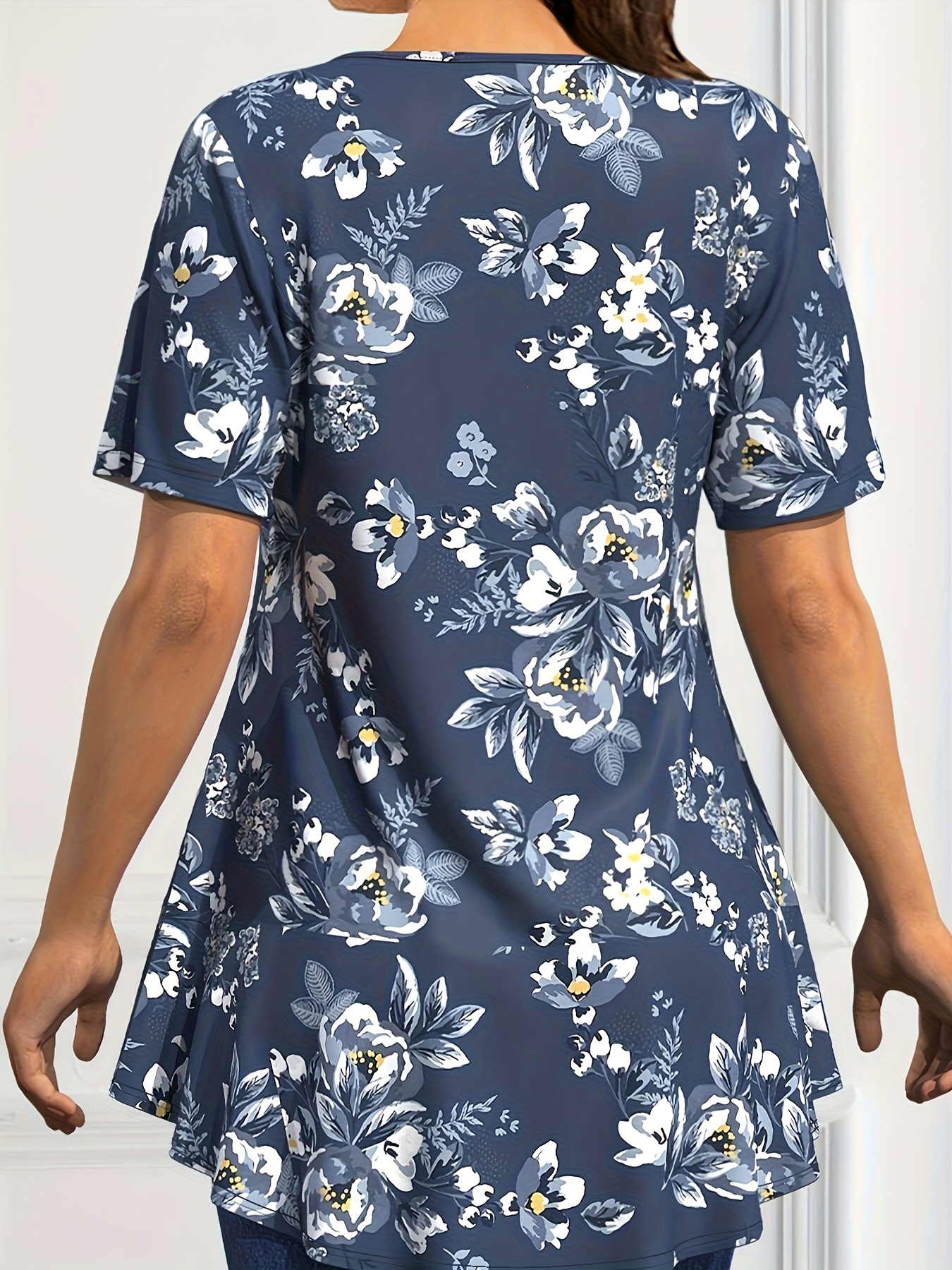 Plus Size Women's Chiffon Spliced Fake Two Piece Top