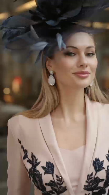 Elegant Pink Satin Embroidered Midi Dress