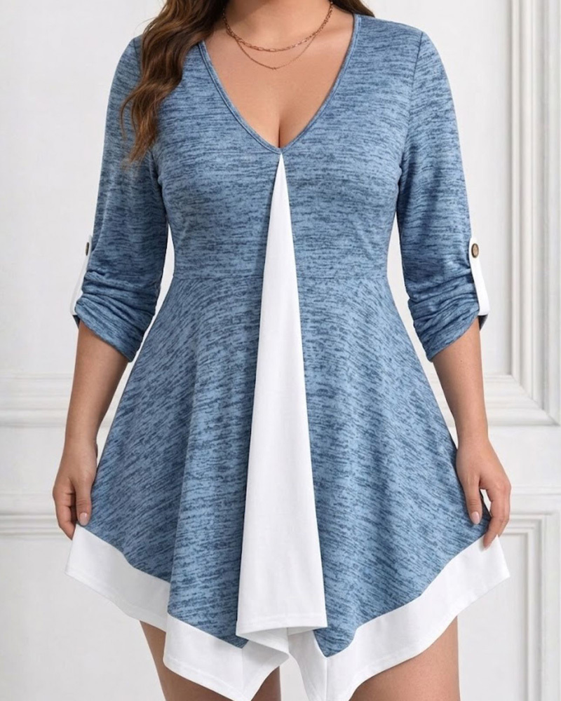 Plus Size Ruffle Hem Dress