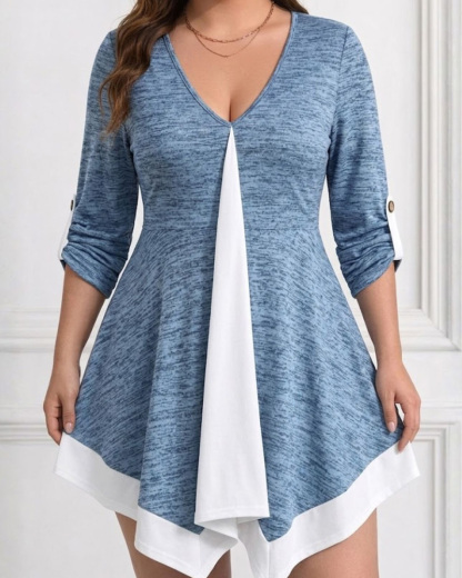 Plus Size Ruffle Hem Dress