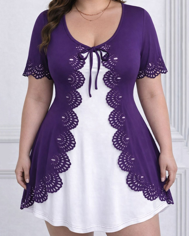 Plus Size Asymmetric V-neck Dress