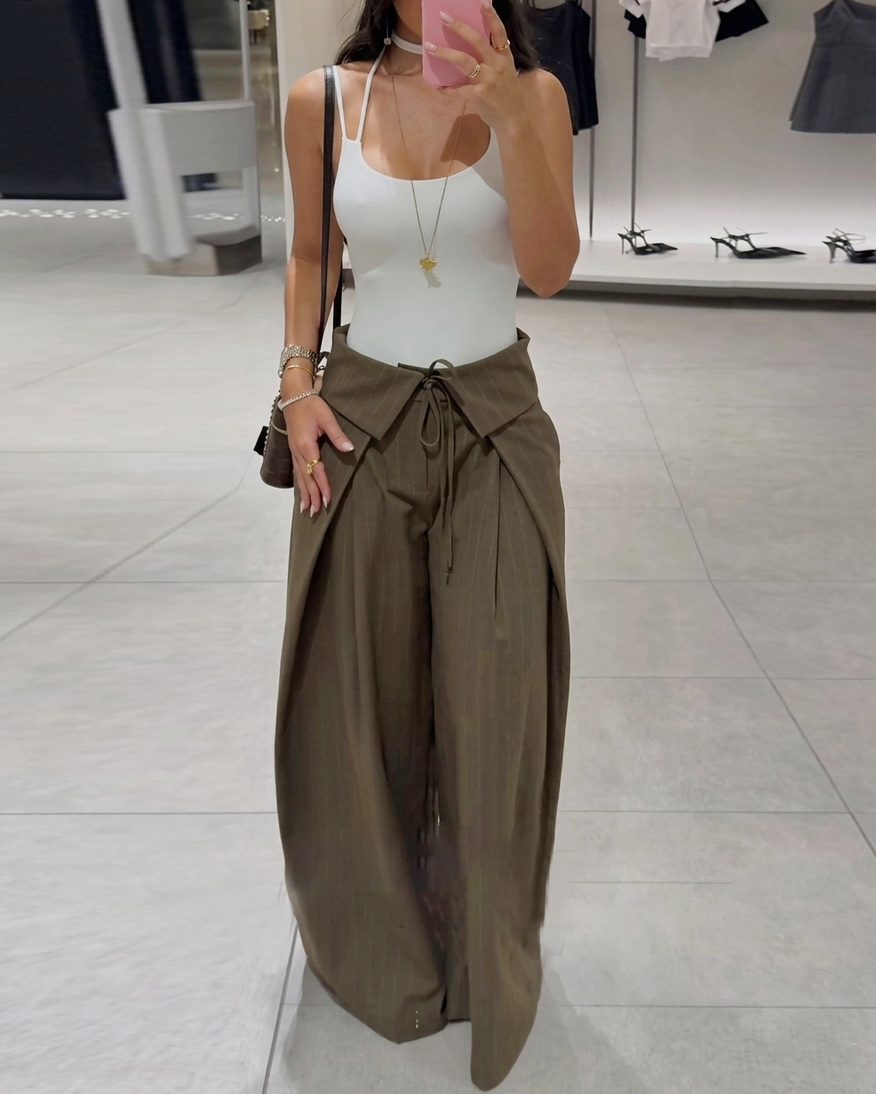 Sleeveless Solid-Color Casual Two-Piece Set