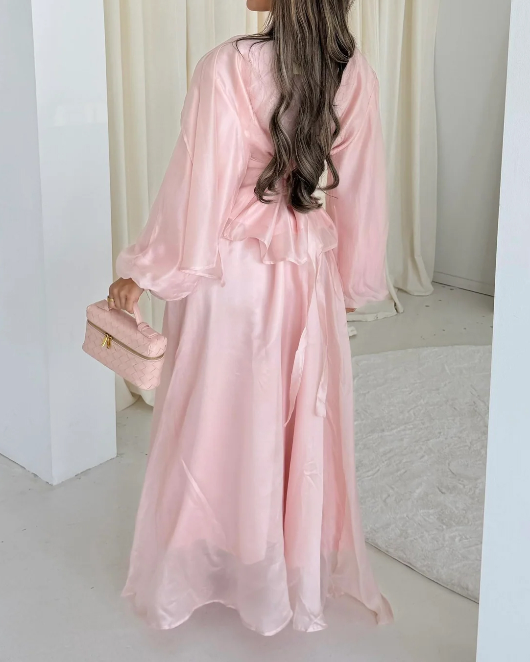 Casual Solid-Color Two-Piece Set with Tie Details