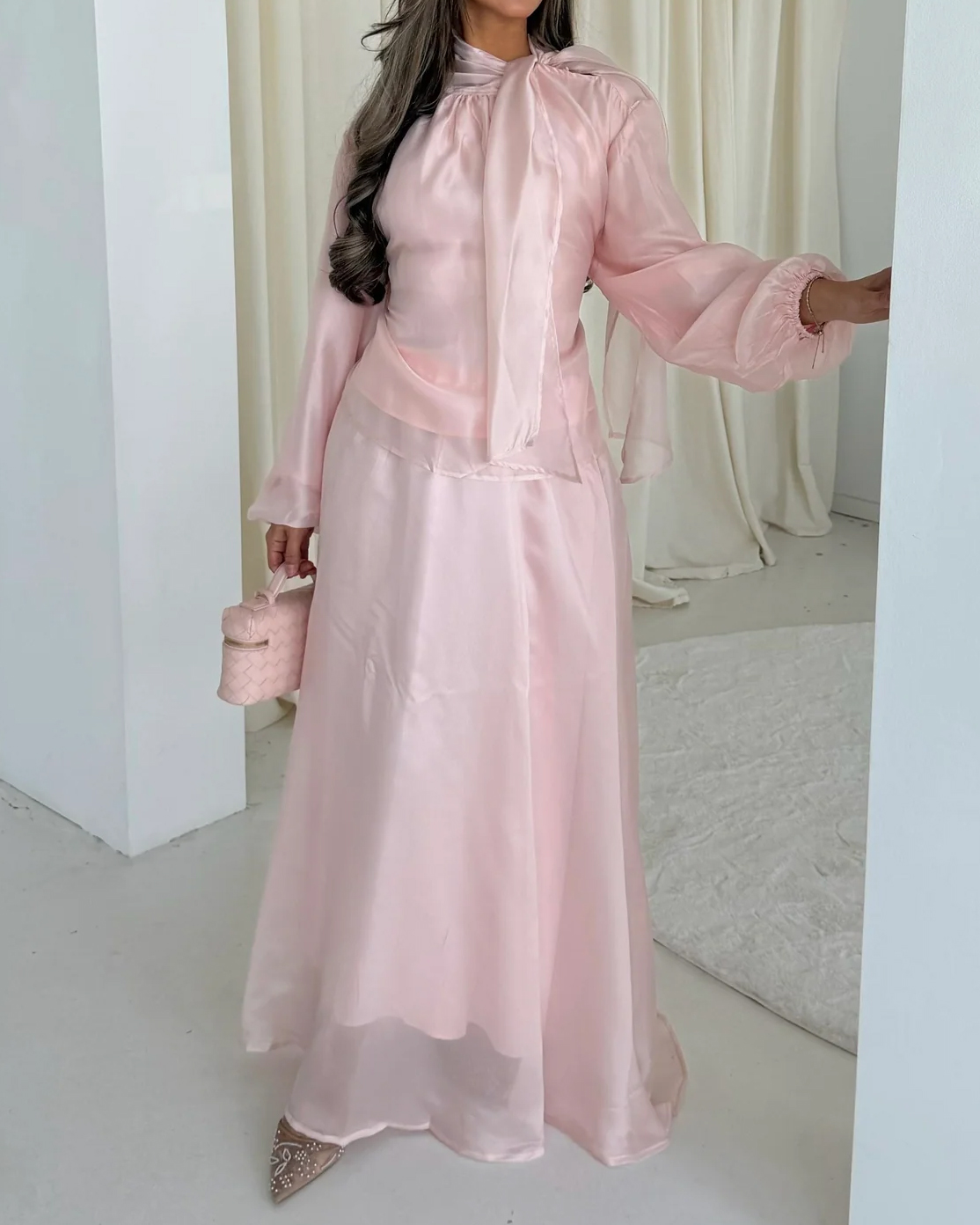 Casual Solid-Color Two-Piece Set with Tie Details