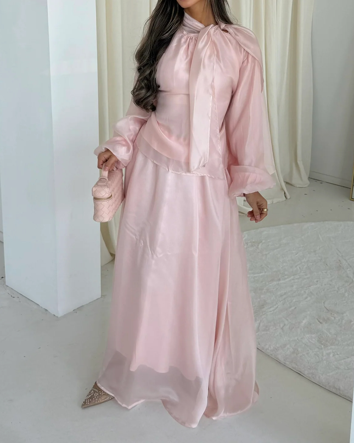 Casual Solid-Color Two-Piece Set with Tie Details