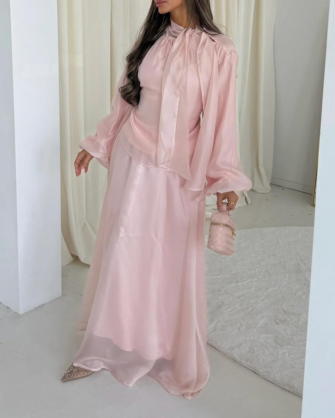 Casual Solid-Color Two-Piece Set with Tie Details