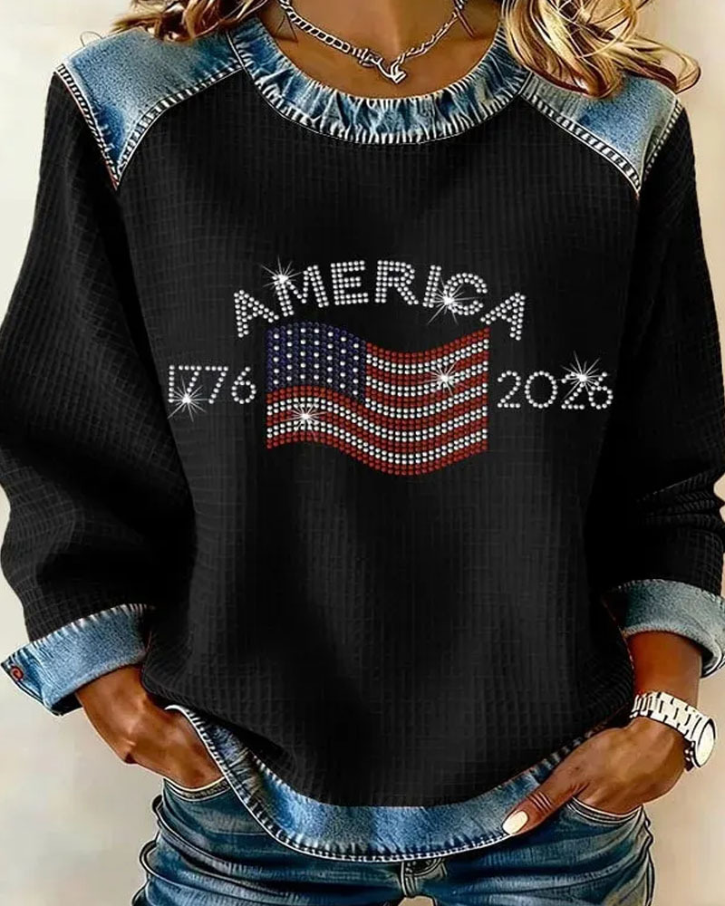 Women's 250th Anniversary Patchwork Casual Sweatshirt