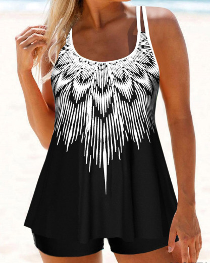 Plus Size Ombre Cyan Tankini Top