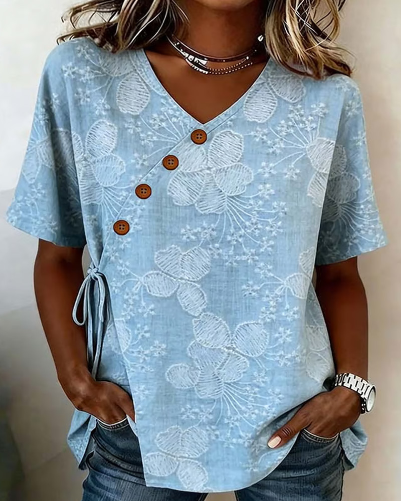 Plus Size Casual Printed Shirt