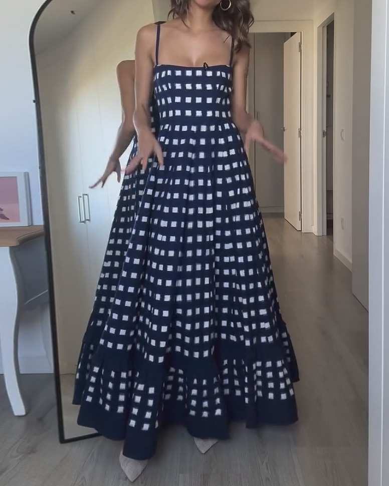 Sleeveless Plaid Print Dress