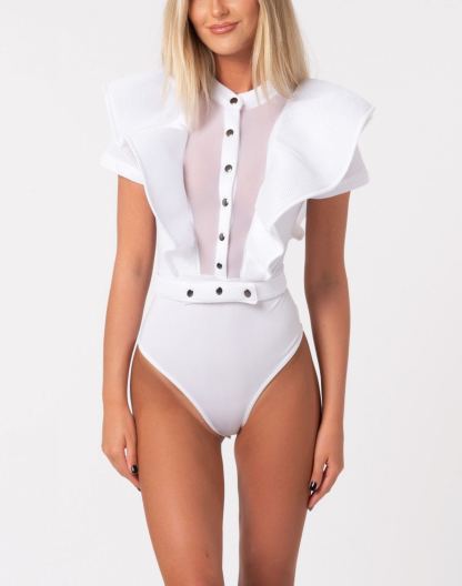 Butterfly party bodysuit white