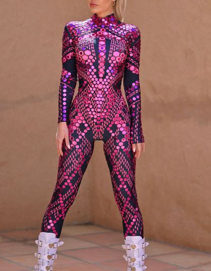 Micca mirror festival jumpsuit pink