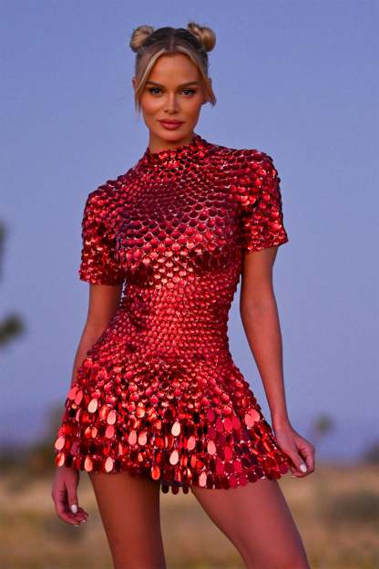 Melanie metallic party dress