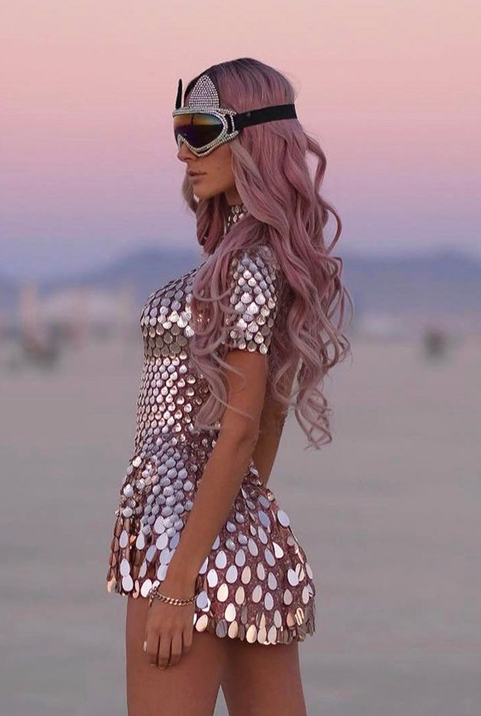 Melanie metallic party dress