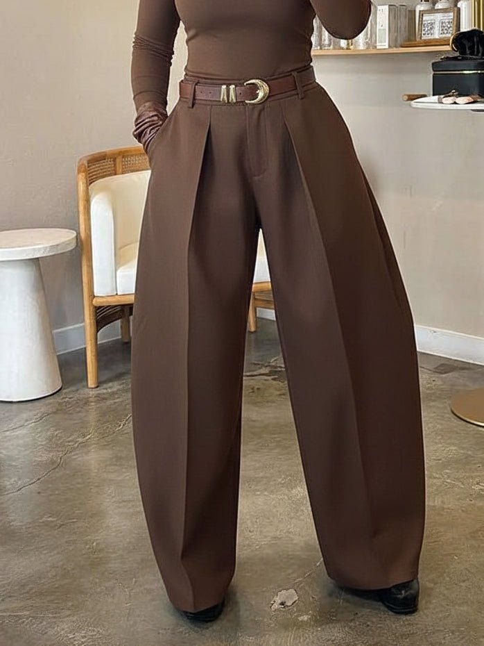 Casual long - sleeved solid color two - piece set - MismiDaily - Two - piece